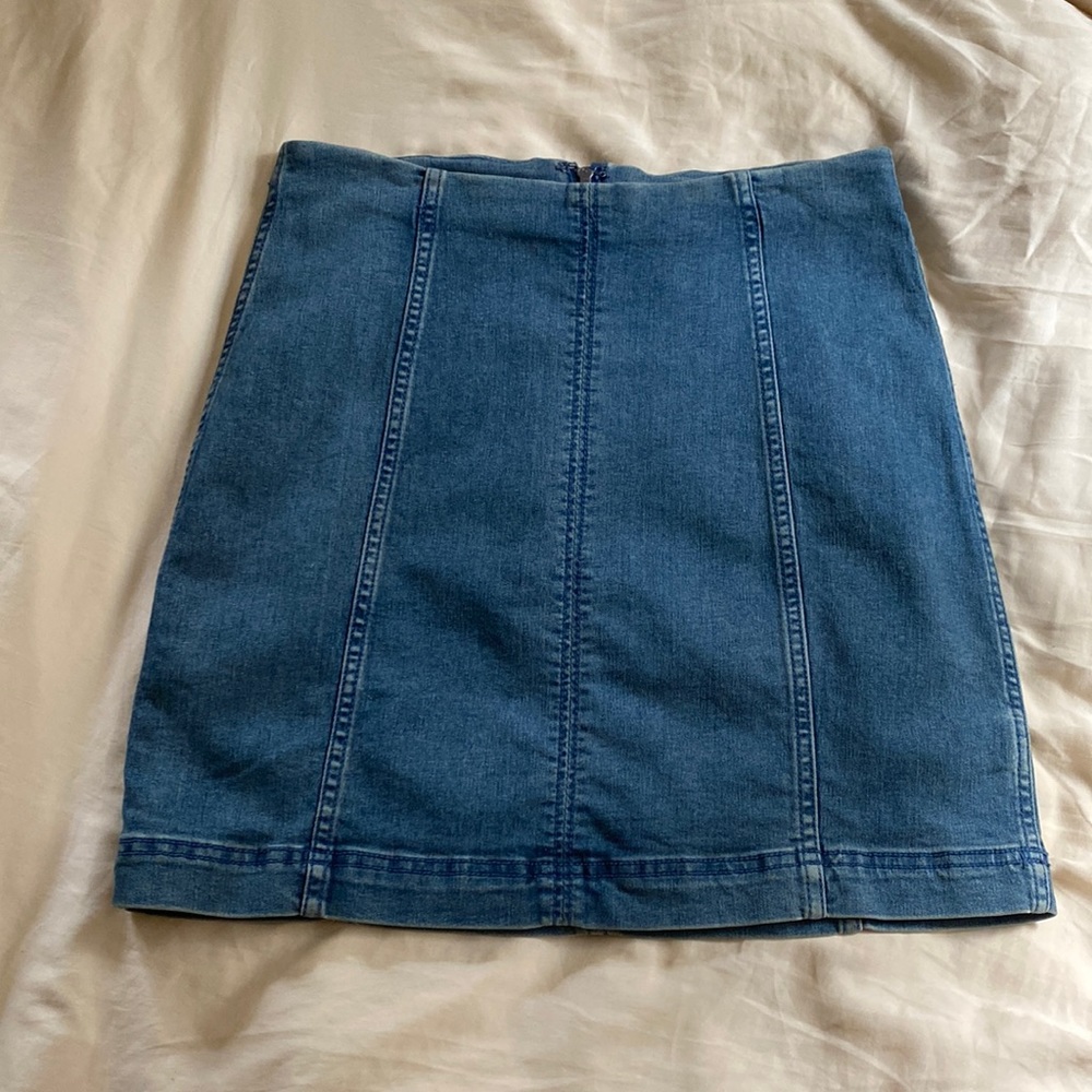 Free people denim mini skirt